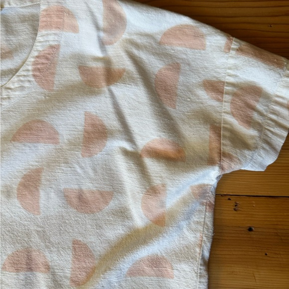 Cropped block print linen shirt - Picture 3 of 4